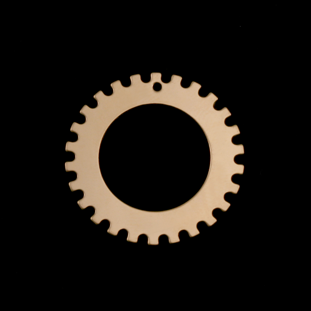 Metal Stamping Blanks Gold Filled Notched Washer, 25mm (1") with 16mm (.63") ID, 24g
